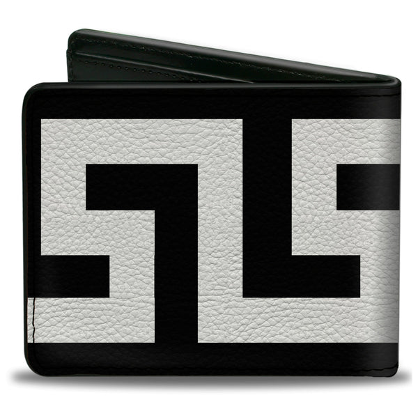 Buckle-Down Bi-Fold Wallet - Greek Key Black White