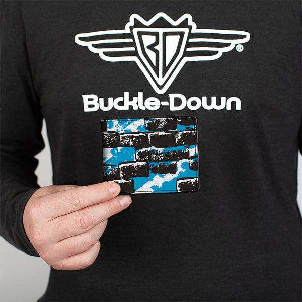 Buckle-Down Bi-Fold Wallet - Grunge Bricks Blue