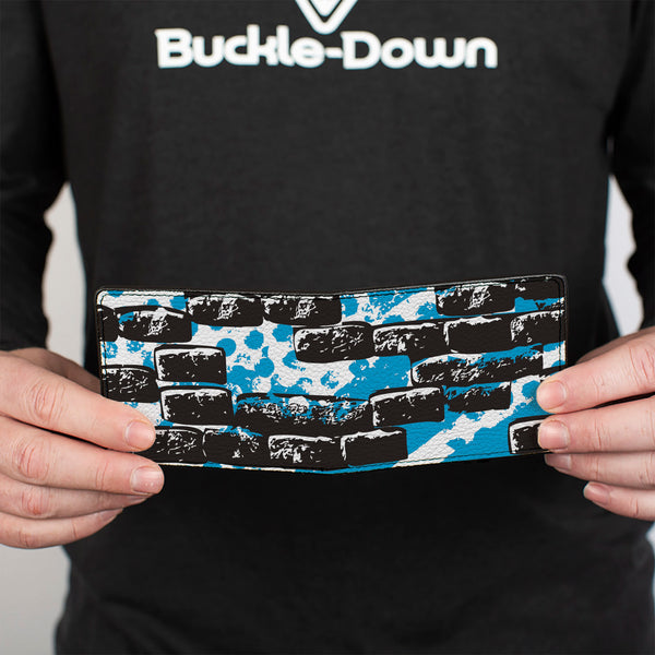 Buckle-Down Bi-Fold Wallet - Grunge Bricks Blue