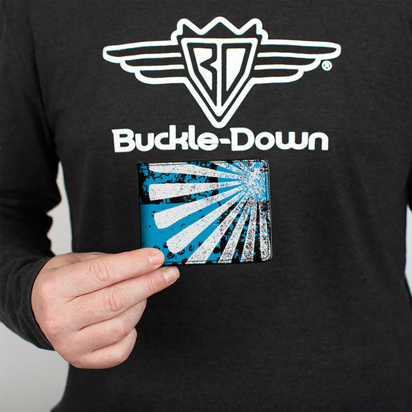 Buckle-Down Bi-Fold Wallet - Grunge Chaos Blue
