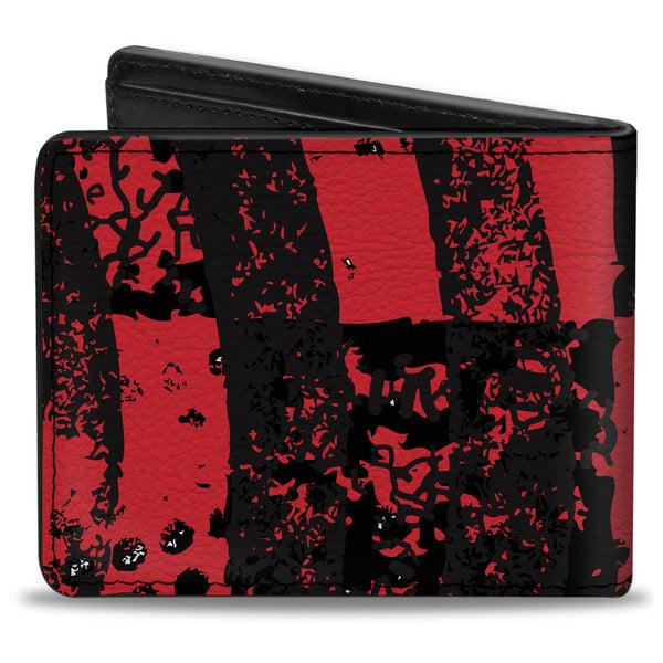 Buckle-Down Bi-Fold Wallet - Grunge Chaos Red