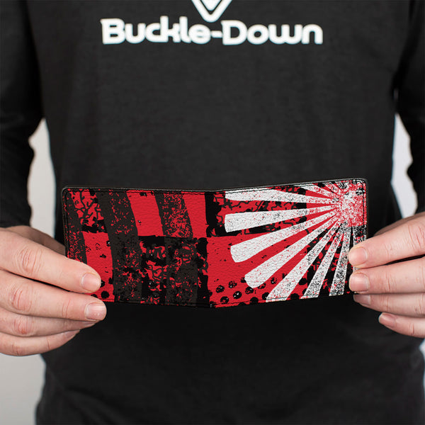 Buckle-Down Bi-Fold Wallet - Grunge Chaos Red