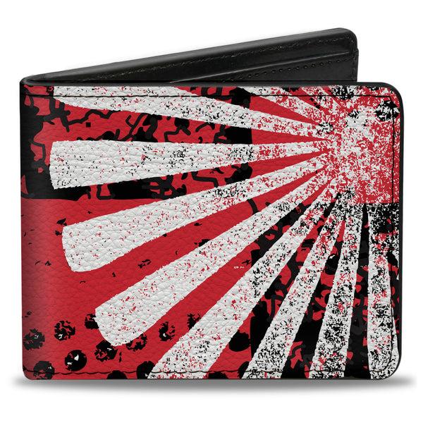 Buckle-Down Bi-Fold Wallet - Grunge Chaos Red