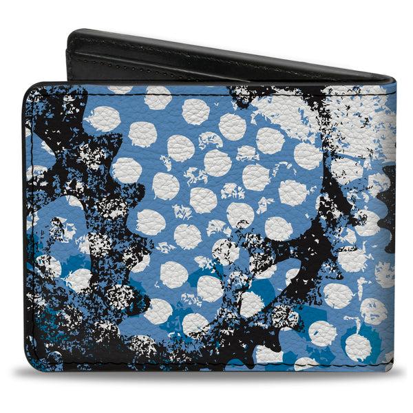 Buckle-Down Bi-Fold Wallet - Grunge Gears Blue