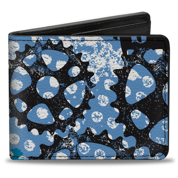 Buckle-Down Bi-Fold Wallet - Grunge Gears Blue
