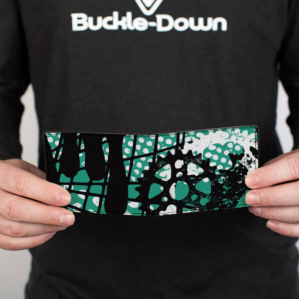 Buckle-Down Bi-Fold Wallet - Grunge Gears Green