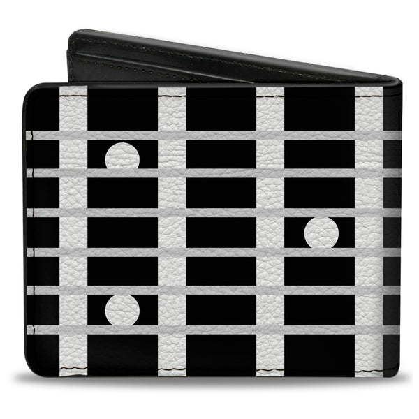 Buckle-Down Bi-Fold Wallet - Guitar Neck Black White