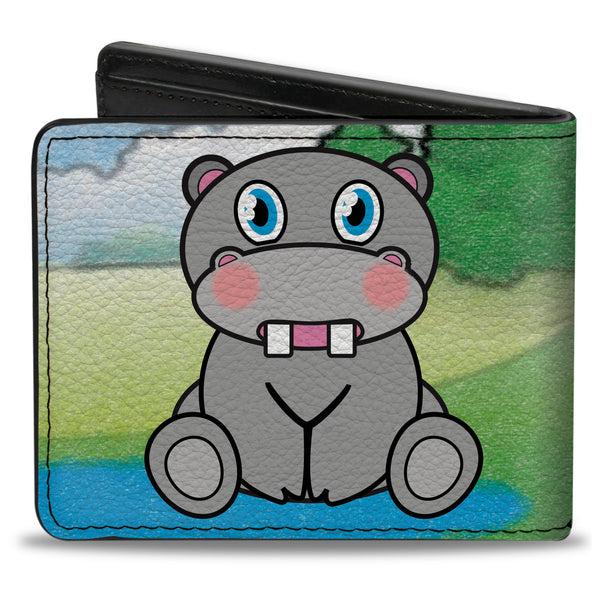 Buckle-Down Bi-Fold Wallet - Hippo Cartoon