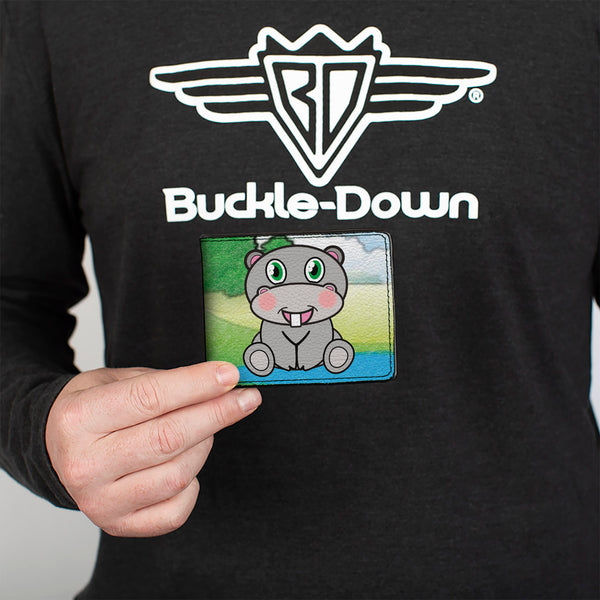 Buckle-Down Bi-Fold Wallet - Hippo Cartoon