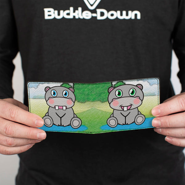 Buckle-Down Bi-Fold Wallet - Hippo Cartoon