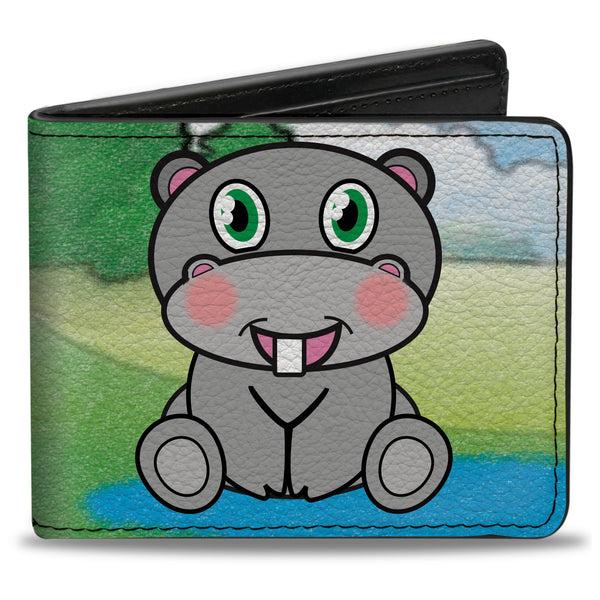 Buckle-Down Bi-Fold Wallet - Hippo Cartoon