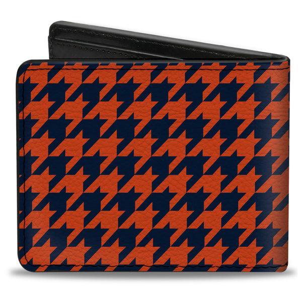 Buckle-Down Bi-Fold Wallet - Houndstooth Orange Blue