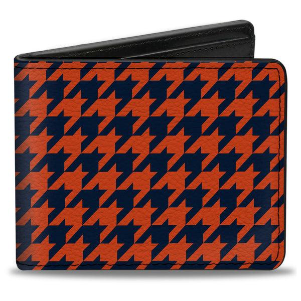 Buckle-Down Bi-Fold Wallet - Houndstooth Orange Blue