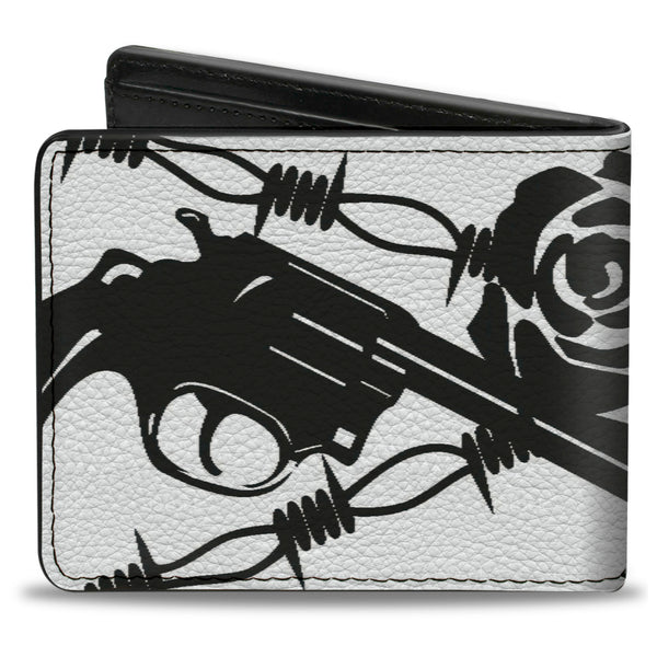 Buckle-Down Bi-Fold Wallet - Madness White Black