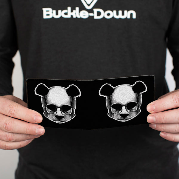 Buckle-Down Bi-Fold Wallet - Panda Skulls