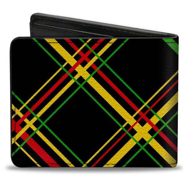 Buckle-Down Bi-Fold Wallet - Plaid X Rasta