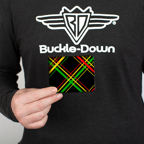 Buckle-Down Bi-Fold Wallet - Plaid X Rasta