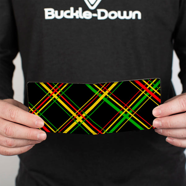Buckle-Down Bi-Fold Wallet - Plaid X Rasta