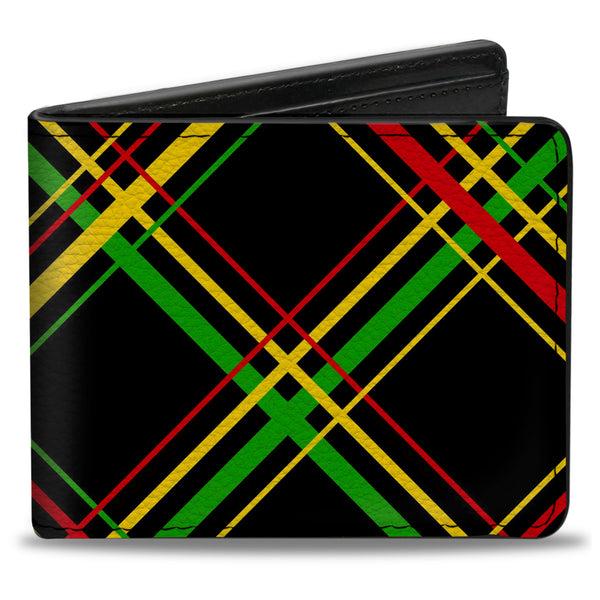 Buckle-Down Bi-Fold Wallet - Plaid X Rasta