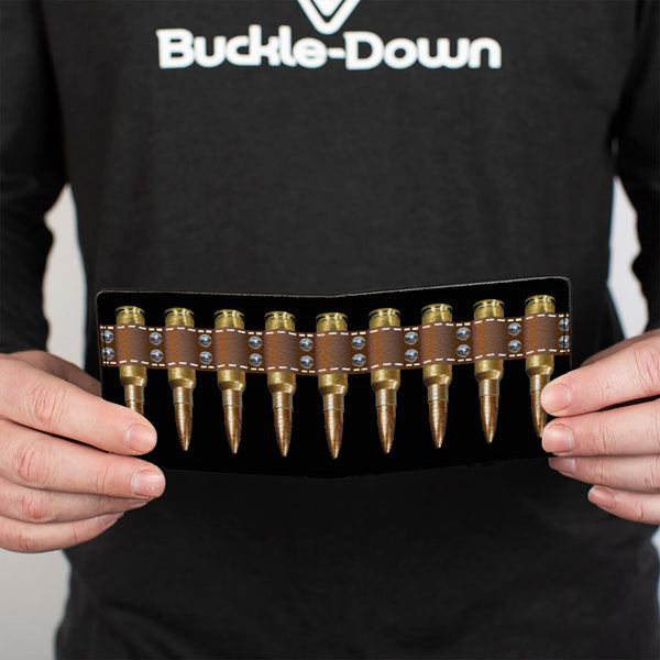 Buckle-Down Bi-Fold Wallet - Printed Bullets Pattern