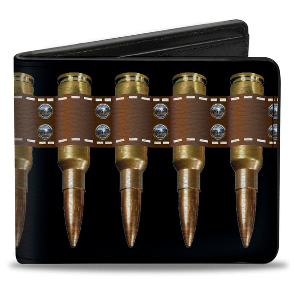 Buckle-Down Bi-Fold Wallet - Printed Bullets Pattern