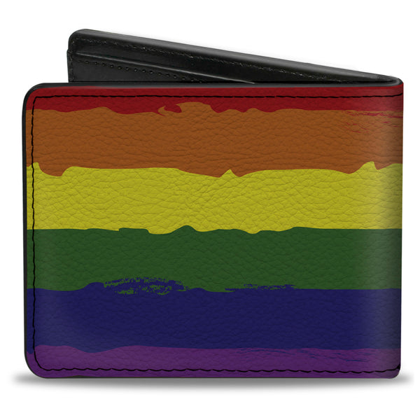 Buckle-Down Bi-Fold Wallet - Rainbow Stripe Painted