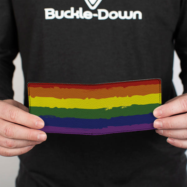 Buckle-Down Bi-Fold Wallet - Rainbow Stripe Painted