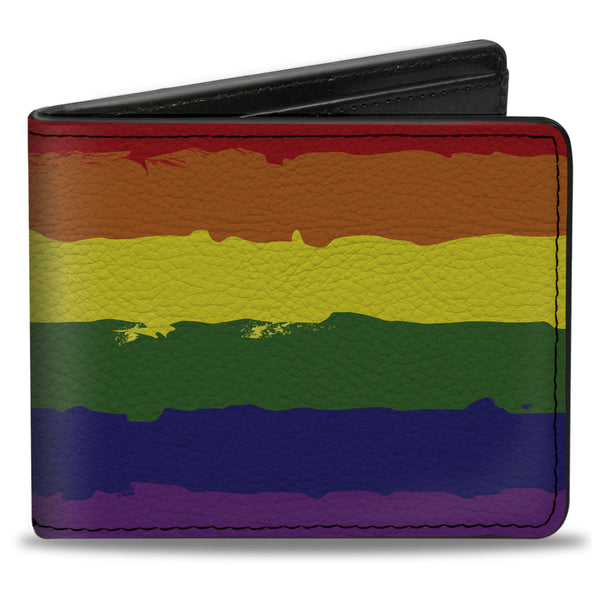Buckle-Down Bi-Fold Wallet - Rainbow Stripe Painted