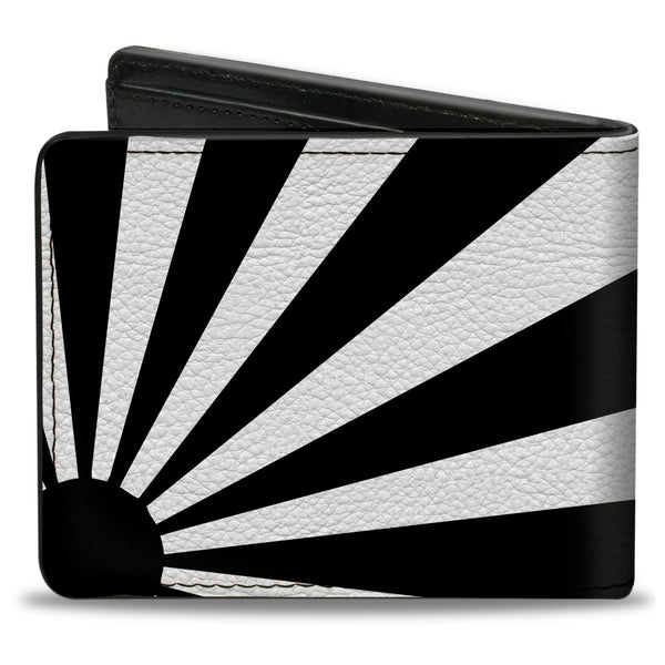 Buckle-Down Bi-Fold Wallet - Rising Sun White Black