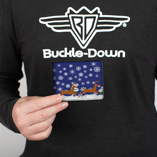 Buckle-Down Bi-Fold Wallet - Santa & Reindeers