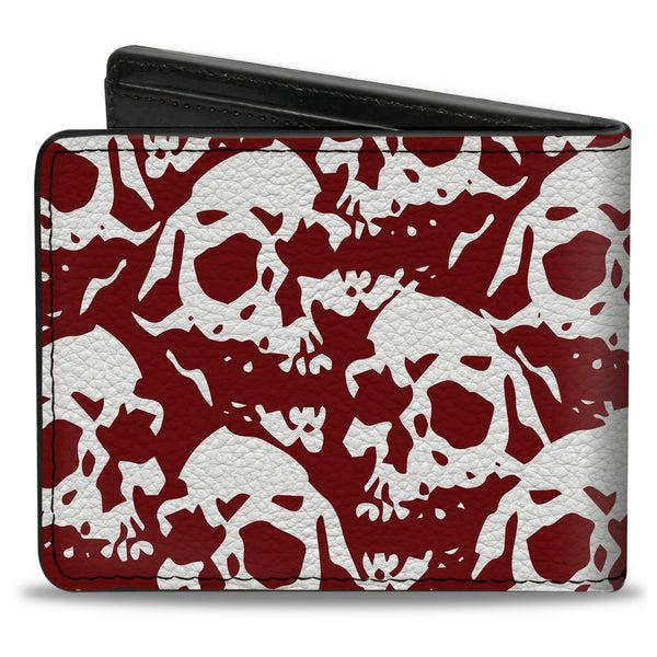 Buckle-Down Bi-Fold Wallet - Skull Yard Red White