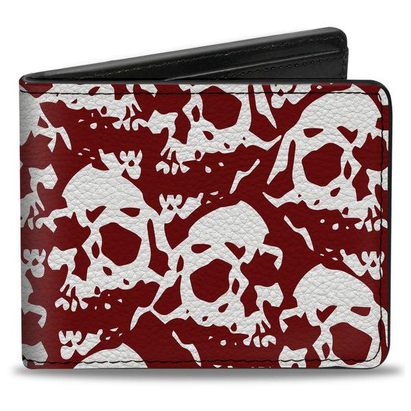 Buckle-Down Bi-Fold Wallet - Skull Yard Red White