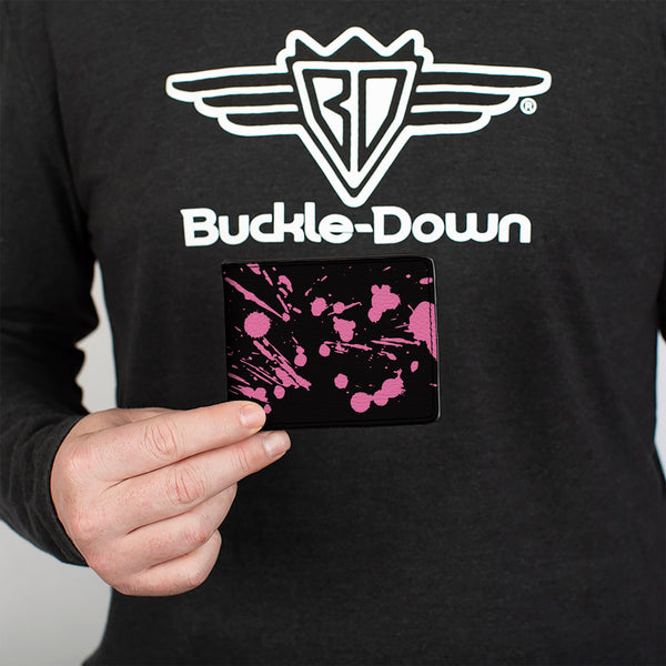 Buckle-Down Bi-Fold Wallet - Splatter Black Pink