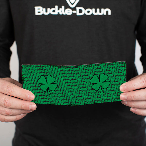 Buckle-Down Bi-Fold Wallet - St. Pat's Clovers Green