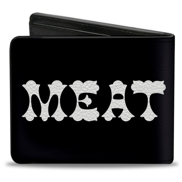 Buckle-Down Bi-Fold Wallet - Steaks W MEAT Text