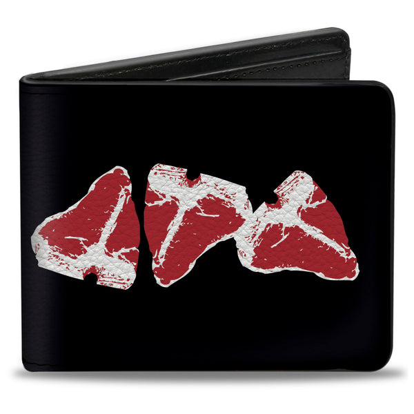 Buckle-Down Bi-Fold Wallet - Steaks w MEAT Text