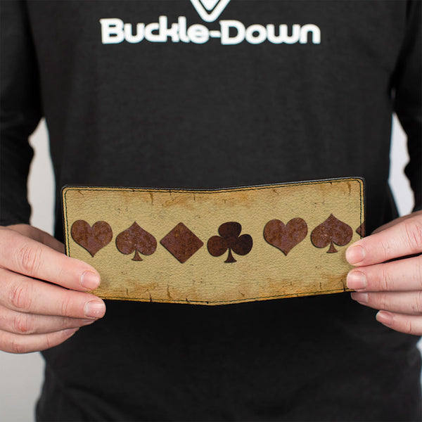 Buckle-Down Bi-Fold Wallet - Suits Tan Stone