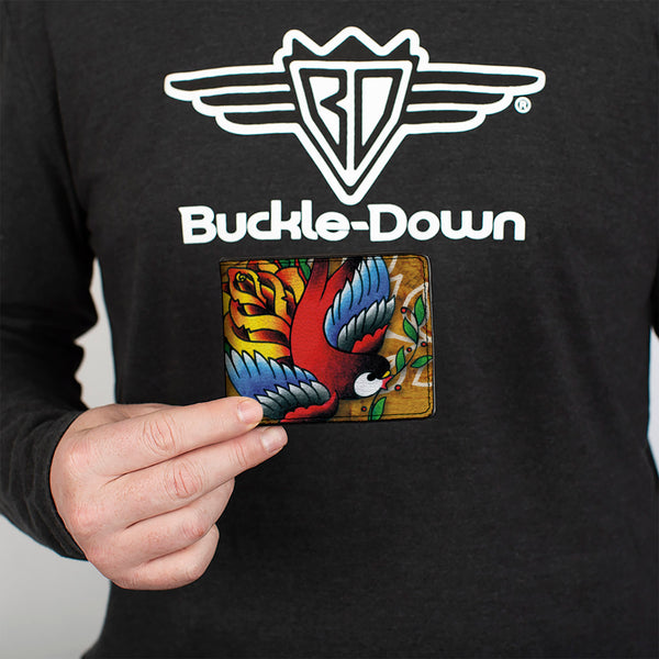Buckle-Down Bi-Fold Wallet - Tattoo Johnny-Bird & Rose