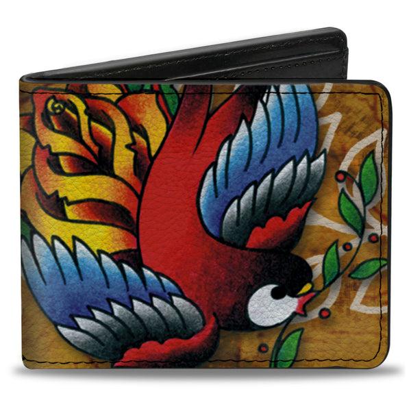 Buckle-Down Bi-Fold Wallet - Tattoo Johnny-Bird & Rose