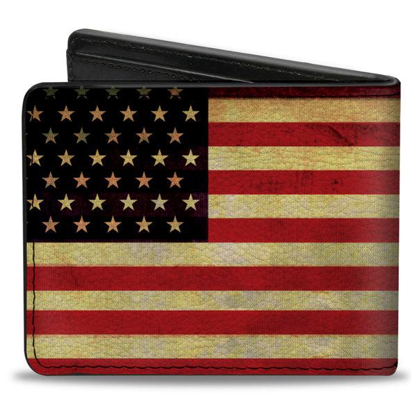 Buckle-Down Bi-Fold Wallet - Vintage US Flag Repeat