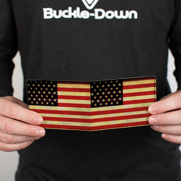 Buckle-Down Bi-Fold Wallet - Vintage US Flag Repeat