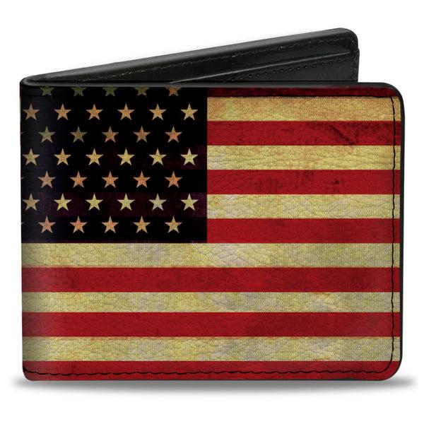 Buckle-Down Bi-Fold Wallet - Vintage US Flag Repeat