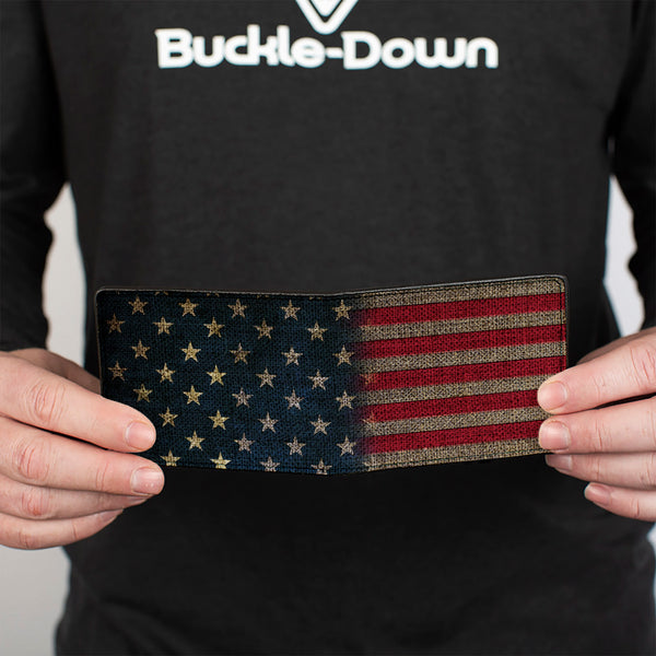 Buckle-Down Bi-Fold Wallet - Vintage US Flag Stretch