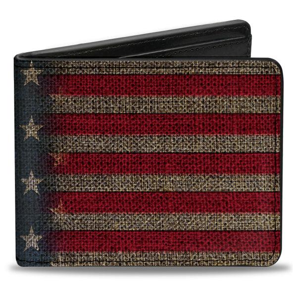 Buckle-Down Bi-Fold Wallet - Vintage US Flag Stretch