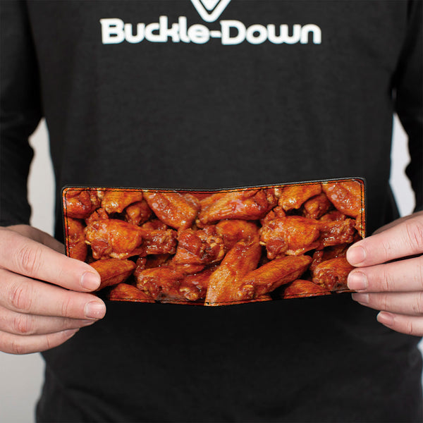 Buckle-Down Bi-Fold Wallet - Vivid Hot Wings Stacked