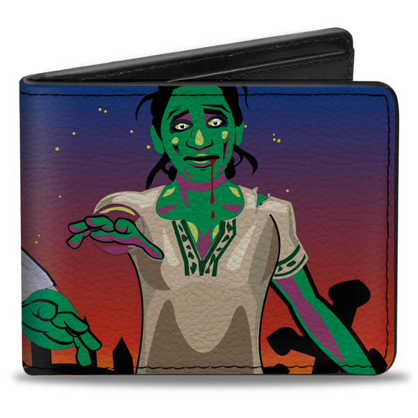 Buckle-Down Bi-Fold Wallet - Walking Zombies