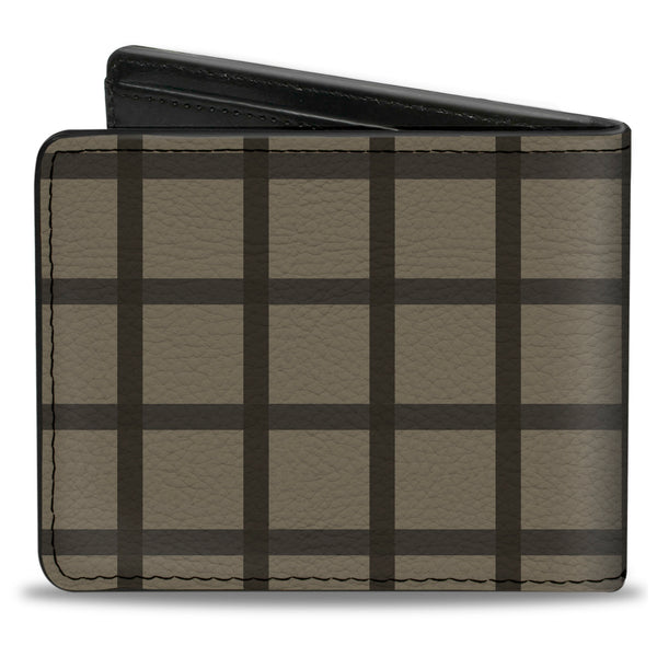 Buckle-Down Bi-Fold Wallet - Wire Grid Tan Brown