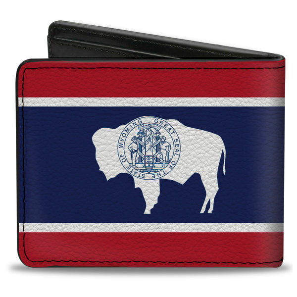 Buckle-Down Bi-Fold Wallet - Wyoming Flags