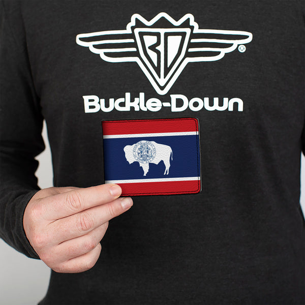 Buckle-Down Bi-Fold Wallet - Wyoming Flags