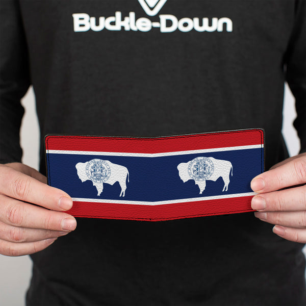 Buckle-Down Bi-Fold Wallet - Wyoming Flags